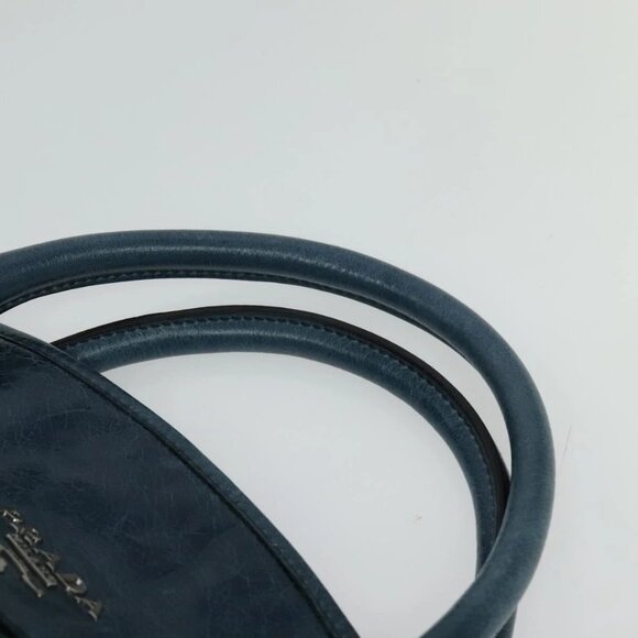 PRADA Hand Bag Nylon Leather Blue Silver Auth BA3485V - Picture 7 of 16